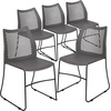 image:imageFlash Furniture HERCULES Series 661 lb Capacity Black Stack Chair with AirVent Back and Black Powder Coated Sled BaseGrey