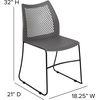 image:imageFlash Furniture HERCULES Series 661 lb Capacity Black Stack Chair with AirVent Back and Black Powder Coated Sled BaseGrey