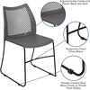 image:imageFlash Furniture HERCULES Series 661 lb Capacity Black Stack Chair with AirVent Back and Black Powder Coated Sled BaseGrey