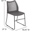 image:imageFlash Furniture HERCULES Series 661 lb Capacity Black Stack Chair with AirVent Back and Black Powder Coated Sled BaseGrey