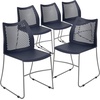 image:imageFlash Furniture HERCULES Series 661 lb Capacity Black Stack Chair with AirVent Back and Black Powder Coated Sled BaseNavy