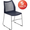 image:imageFlash Furniture HERCULES Series 661 lb Capacity Black Stack Chair with AirVent Back and Black Powder Coated Sled BaseNavy