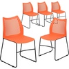image:imageFlash Furniture HERCULES Series 661 lb Capacity Black Stack Chair with AirVent Back and Black Powder Coated Sled BaseOrange