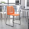 image:imageFlash Furniture HERCULES Series 661 lb Capacity Black Stack Chair with AirVent Back and Black Powder Coated Sled BaseOrange