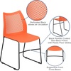 image:imageFlash Furniture HERCULES Series 661 lb Capacity Black Stack Chair with AirVent Back and Black Powder Coated Sled BaseOrange