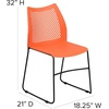 image:imageFlash Furniture HERCULES Series 661 lb Capacity Black Stack Chair with AirVent Back and Black Powder Coated Sled BaseOrange
