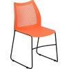image:imageFlash Furniture HERCULES Series 661 lb Capacity Black Stack Chair with AirVent Back and Black Powder Coated Sled BaseOrange