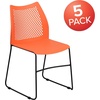 image:imageFlash Furniture HERCULES Series 661 lb Capacity Black Stack Chair with AirVent Back and Black Powder Coated Sled BaseOrange