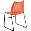 image:imageFlash Furniture HERCULES Series 661 lb Capacity Black Stack Chair with AirVent Back and Black Powder Coated Sled BaseOrange