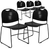 image:imageFlash Furniture HERCULES Series 880 lb Capacity Black UltraCompact Stack Chair with Chrome FrameBlack PlasticBlack Frame