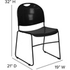 image:imageFlash Furniture HERCULES Series 880 lb Capacity Black UltraCompact Stack Chair with Chrome FrameBlack PlasticBlack Frame