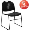 image:imageFlash Furniture HERCULES Series 880 lb Capacity Black UltraCompact Stack Chair with Chrome FrameBlack PlasticBlack Frame