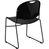 image:imageFlash Furniture HERCULES Series 880 lb Capacity Black UltraCompact Stack Chair with Chrome FrameBlack PlasticBlack Frame
