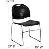 image:imageFlash Furniture HERCULES Series 880 lb Capacity Black UltraCompact Stack Chair with Chrome FrameBlack PlasticChrome Frame