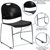 image:imageFlash Furniture HERCULES Series 880 lb Capacity Black UltraCompact Stack Chair with Chrome FrameBlack PlasticChrome Frame
