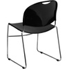 image:imageFlash Furniture HERCULES Series 880 lb Capacity Black UltraCompact Stack Chair with Chrome FrameBlack PlasticChrome Frame