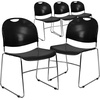 image:imageFlash Furniture HERCULES Series 880 lb Capacity Black UltraCompact Stack Chair with Chrome FrameBlack PlasticChrome Frame