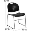 image:imageFlash Furniture HERCULES Series 880 lb Capacity Black UltraCompact Stack Chair with Chrome FrameBlack PlasticChrome Frame