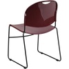 image:imageFlash Furniture HERCULES Series 880 lb Capacity Black UltraCompact Stack Chair with Chrome FrameBurgundy PlasticBlack Frame