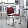 image:imageFlash Furniture HERCULES Series 880 lb Capacity Black UltraCompact Stack Chair with Chrome FrameBurgundy PlasticBlack Frame