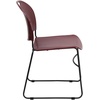 image:imageFlash Furniture HERCULES Series 880 lb Capacity Black UltraCompact Stack Chair with Chrome FrameBurgundy PlasticBlack Frame