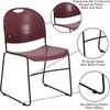 image:imageFlash Furniture HERCULES Series 880 lb Capacity Black UltraCompact Stack Chair with Chrome FrameBurgundy PlasticBlack Frame