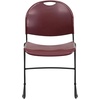 image:imageFlash Furniture HERCULES Series 880 lb Capacity Black UltraCompact Stack Chair with Chrome FrameBurgundy PlasticBlack Frame