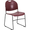 image:imageFlash Furniture HERCULES Series 880 lb Capacity Black UltraCompact Stack Chair with Chrome FrameBurgundy PlasticBlack Frame