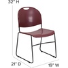 image:imageFlash Furniture HERCULES Series 880 lb Capacity Black UltraCompact Stack Chair with Chrome FrameBurgundy PlasticBlack Frame