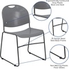 image:imageFlash Furniture HERCULES Series 880 lb Capacity Black UltraCompact Stack Chair with Chrome FrameGray PlasticBlack Frame