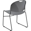 image:imageFlash Furniture HERCULES Series 880 lb Capacity Black UltraCompact Stack Chair with Chrome FrameGray PlasticBlack Frame