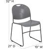 image:imageFlash Furniture HERCULES Series 880 lb Capacity Black UltraCompact Stack Chair with Chrome FrameGray PlasticBlack Frame