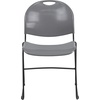 image:imageFlash Furniture HERCULES Series 880 lb Capacity Black UltraCompact Stack Chair with Chrome FrameGray PlasticBlack Frame