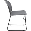 image:imageFlash Furniture HERCULES Series 880 lb Capacity Black UltraCompact Stack Chair with Chrome FrameGray PlasticBlack Frame