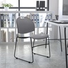 image:imageFlash Furniture HERCULES Series 880 lb Capacity Black UltraCompact Stack Chair with Chrome FrameGray PlasticBlack Frame