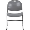 image:imageFlash Furniture HERCULES Series 880 lb Capacity Black UltraCompact Stack Chair with Chrome FrameGray PlasticBlack Frame