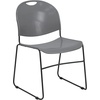 image:imageFlash Furniture HERCULES Series 880 lb Capacity Black UltraCompact Stack Chair with Chrome FrameGray PlasticBlack Frame