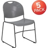 image:imageFlash Furniture HERCULES Series 880 lb Capacity Black UltraCompact Stack Chair with Chrome FrameGray PlasticBlack Frame