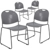image:imageFlash Furniture HERCULES Series 880 lb Capacity Black UltraCompact Stack Chair with Chrome FrameGray PlasticBlack Frame
