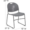 image:imageFlash Furniture HERCULES Series 880 lb Capacity Black UltraCompact Stack Chair with Chrome FrameGray PlasticBlack Frame