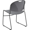 image:imageFlash Furniture HERCULES Series 880 lb Capacity Black UltraCompact Stack Chair with Chrome FrameGray PlasticBlack Frame