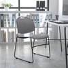 image:imageFlash Furniture HERCULES Series 880 lb Capacity Black UltraCompact Stack Chair with Chrome FrameGray PlasticBlack Frame