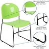 image:imageFlash Furniture HERCULES Series 880 lb Capacity Black UltraCompact Stack Chair with Chrome FrameGreen PlasticBlack Frame
