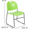 image:imageFlash Furniture HERCULES Series 880 lb Capacity Black UltraCompact Stack Chair with Chrome FrameGreen PlasticBlack Frame