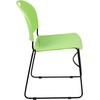 image:imageFlash Furniture HERCULES Series 880 lb Capacity Black UltraCompact Stack Chair with Chrome FrameGreen PlasticBlack Frame