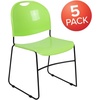 image:imageFlash Furniture HERCULES Series 880 lb Capacity Black UltraCompact Stack Chair with Chrome FrameGreen PlasticBlack Frame
