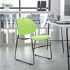 image:imageFlash Furniture HERCULES Series 880 lb Capacity Black UltraCompact Stack Chair with Chrome FrameGreen PlasticBlack Frame