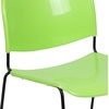 image:imageFlash Furniture HERCULES Series 880 lb Capacity Black UltraCompact Stack Chair with Chrome FrameGreen PlasticBlack Frame
