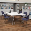 image:imageFlash Furniture HERCULES Series 880 lb Capacity Black UltraCompact Stack Chair with Chrome FrameNavy PlasticSilver Frame