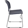 image:imageFlash Furniture HERCULES Series 880 lb Capacity Black UltraCompact Stack Chair with Chrome FrameNavy PlasticSilver Frame